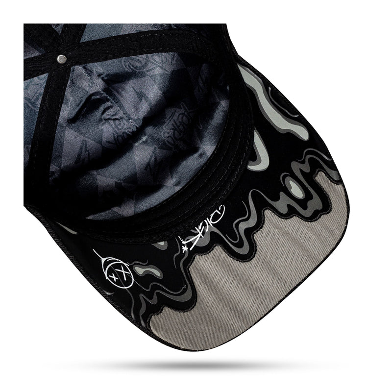 Boné Snapback Preto Paint Cinza