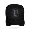 Boné Snapback New All Black Letters Logo Couro