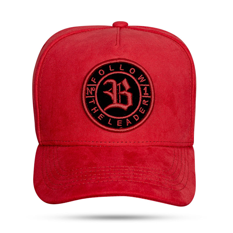 Boné Snapback Follow Suede Vermelho
