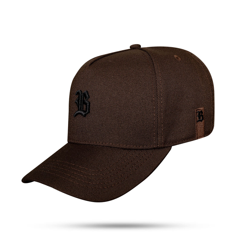 Boné Snapback Basic Marrom Café Logo Preto