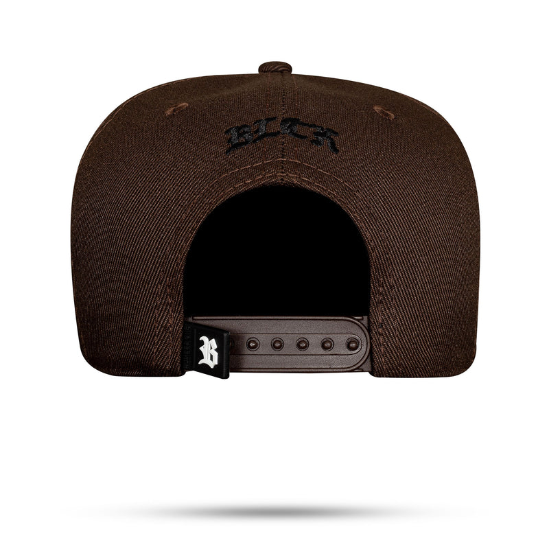 Boné Snapback Basic Marrom Café Logo Preto