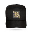 Boné Snapback Preto Gallant Logo Couro Dourado