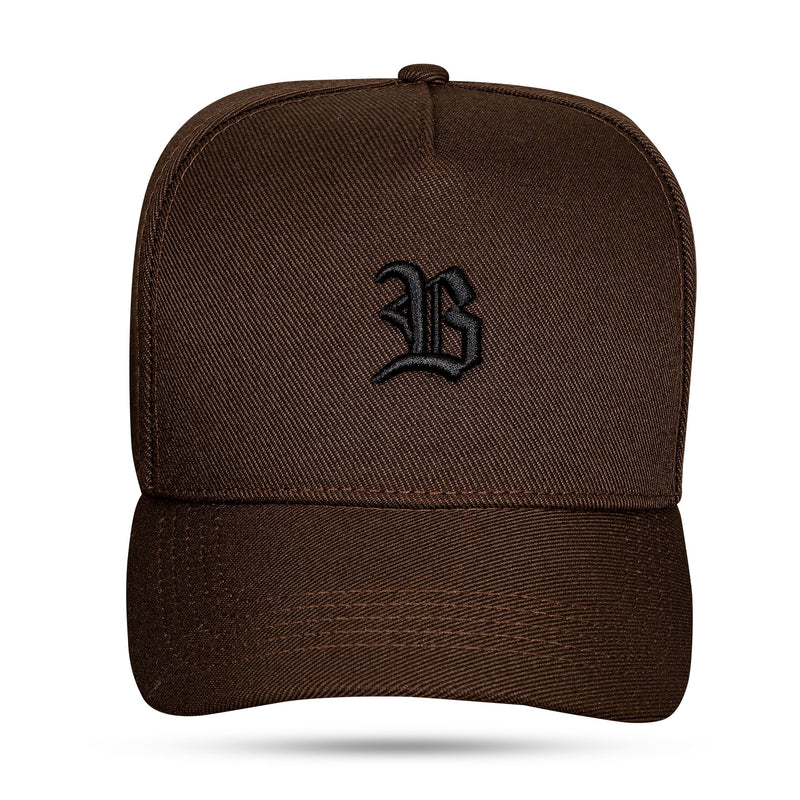 Boné Snapback Basic Marrom Café Logo Preto