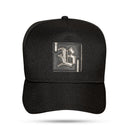 Boné Snapback Preto Gallant Logo Couro Prata