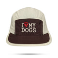 Boné Five Panel Strapback Marrom e Bege I Love My Dogs