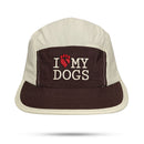 Boné Five Panel Strapback Marrom e Bege I Love My Dogs