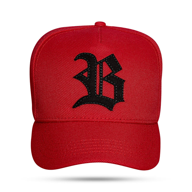 Boné Strapback Vermelho Logo Suede Preto