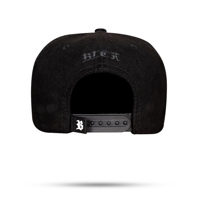 Boné Snapback Preto Suede Aba Cotelê