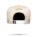 Boné Snapback Follow Suede Animal Print Bege