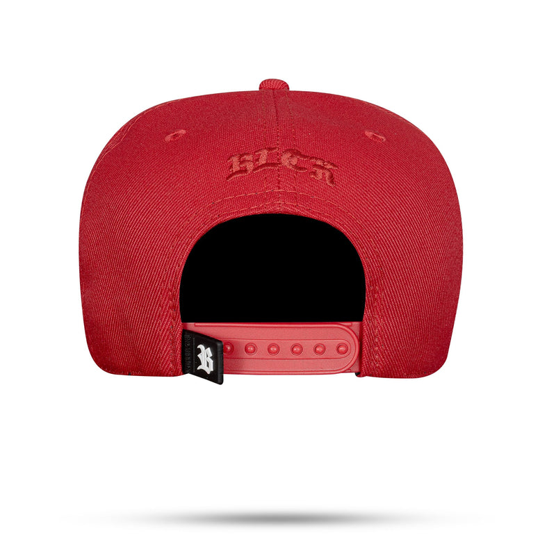 Boné Snapback Vermelho Metal Folha de Ouro
