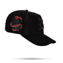 Boné Snapback Suede Preto Snake