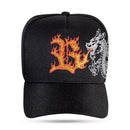 Boné Snapback Preto Dragon Fire Branco / KIT Pai & Filho (Dia dos Pais)
