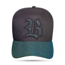 Boné Snapback Black Logo Aba Bright Verde Azulado