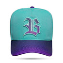 Boné Snapback Verde Água Aba Degradê Roxo Azul Marinho