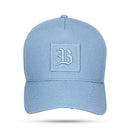 Boné Strapback Jeans Claro Quadrado Destroyed