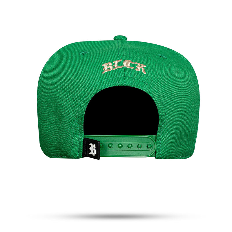 Boné Snapback Verde Copyright Bege