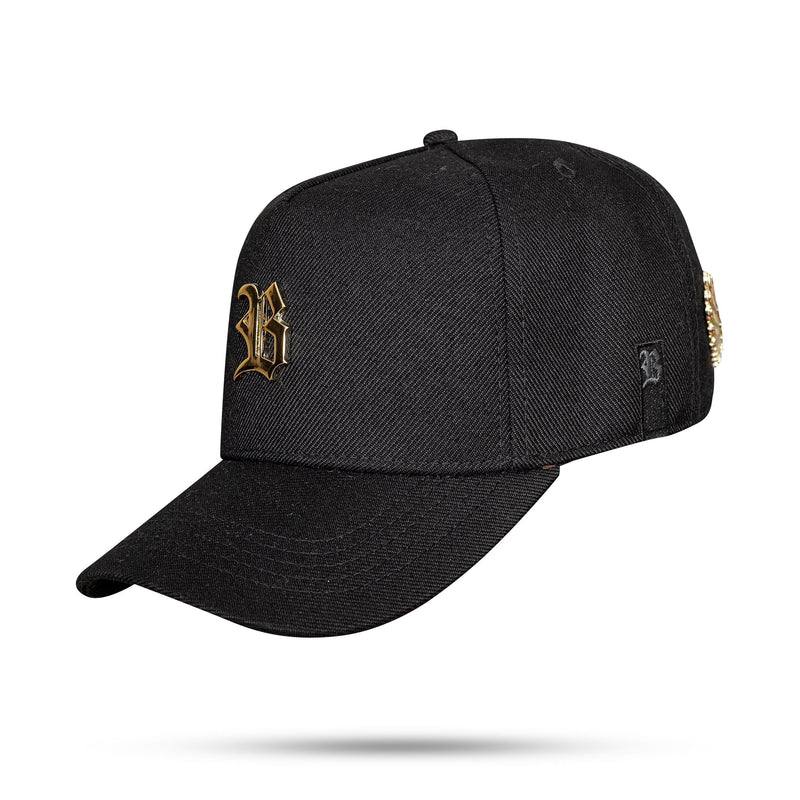 Boné Snapback Preto Metal Wings Gold