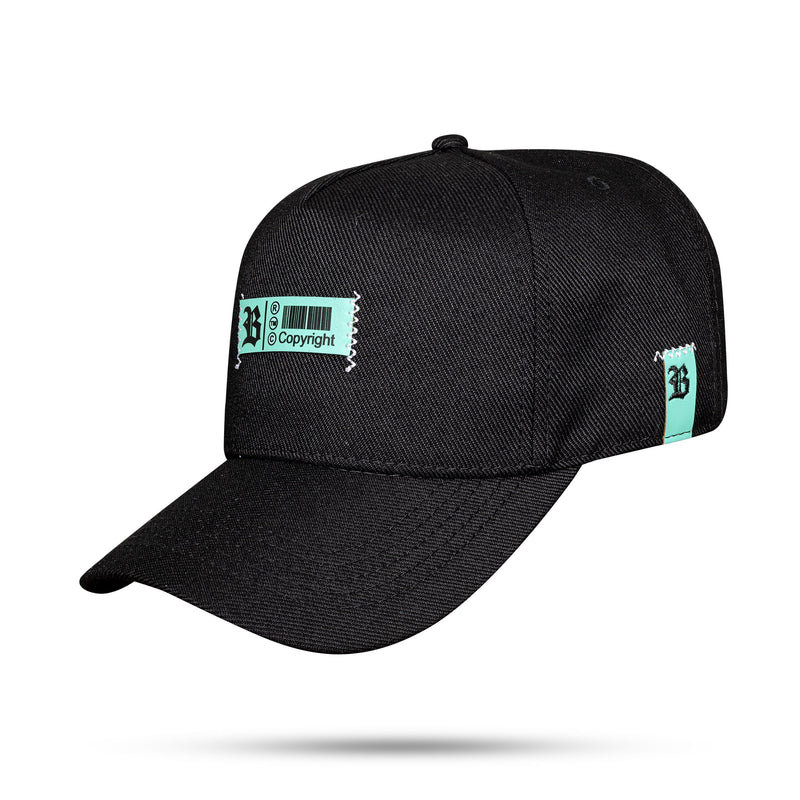 Boné Snapback Preto Copyright Verde Água
