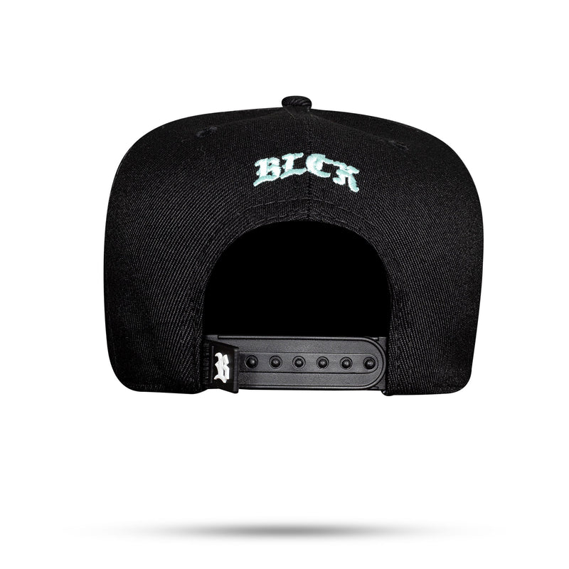 Boné Snapback Preto Copyright Verde Água