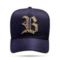 Boné Snapback Preto Logo Couro Blck Letras Dourado