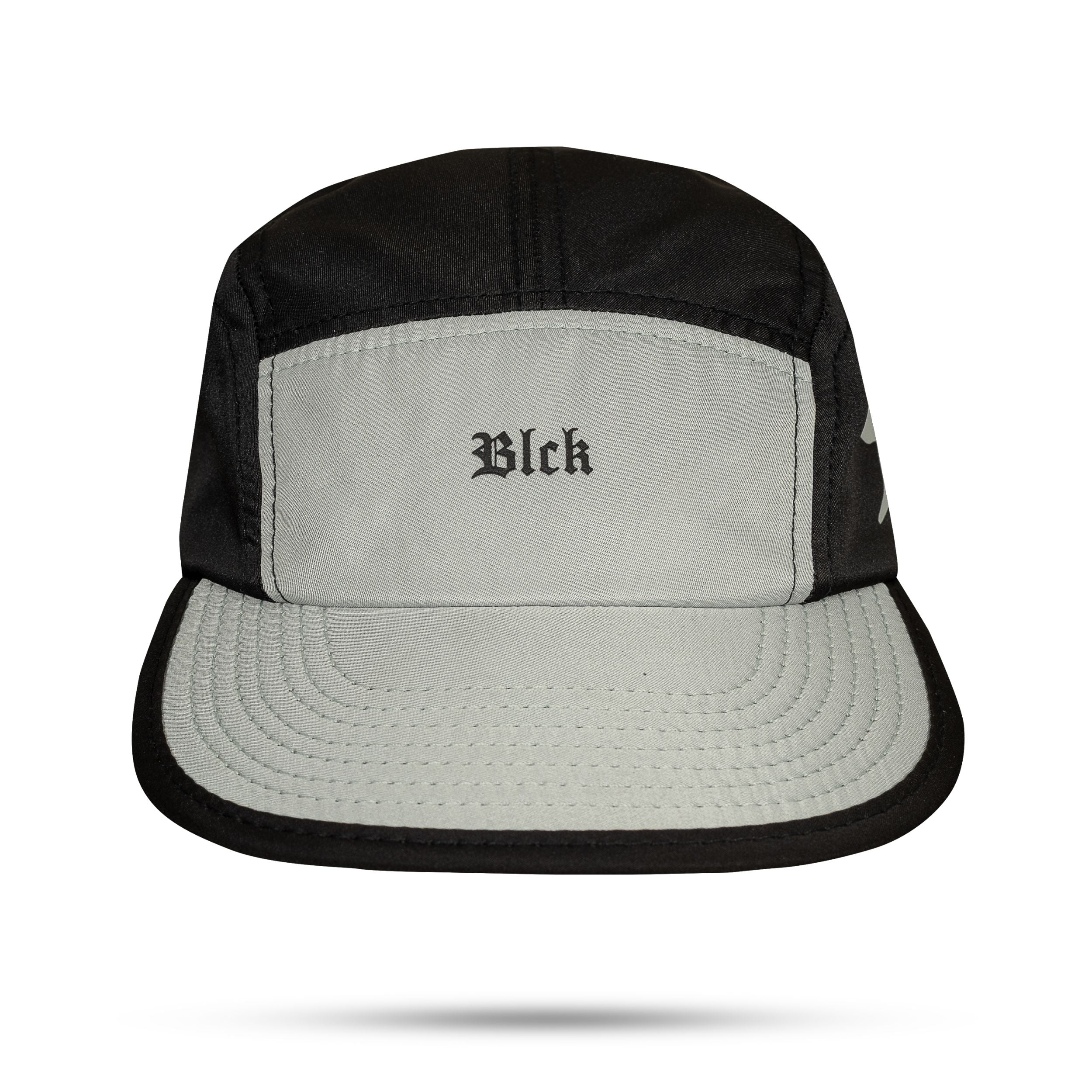Boné Five Panel Strapback Preto Osaka Cinza