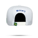 Boné Snapback Branco Brasil Brasão Aba Reta 🇧🇷