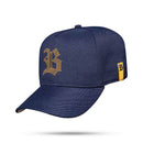 Boné Snapback Azul Marinho Strass Laranja Flúor
