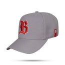 Boné Snapback Cinza Alto Relevo Contra Aba Vermelha