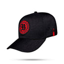 Boné Snapback Preto Logo Suede Follow Vermelho