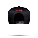 Boné Snapback Preto Logo Suede Follow Vermelho