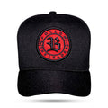 Boné Snapback Preto Logo Suede Follow Vermelho