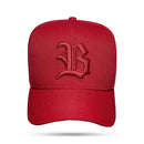 Boné Snapback Vermelho Logo Alto Relevo Contra Aba Paisley