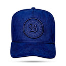 Boné Snapback Follow Suede Azul Marinho