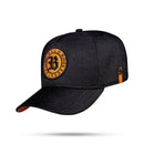 Boné Snapback Preto Logo Suede Follow Laranja
