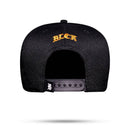 Boné Snapback Preto Logo Suede Follow Laranja