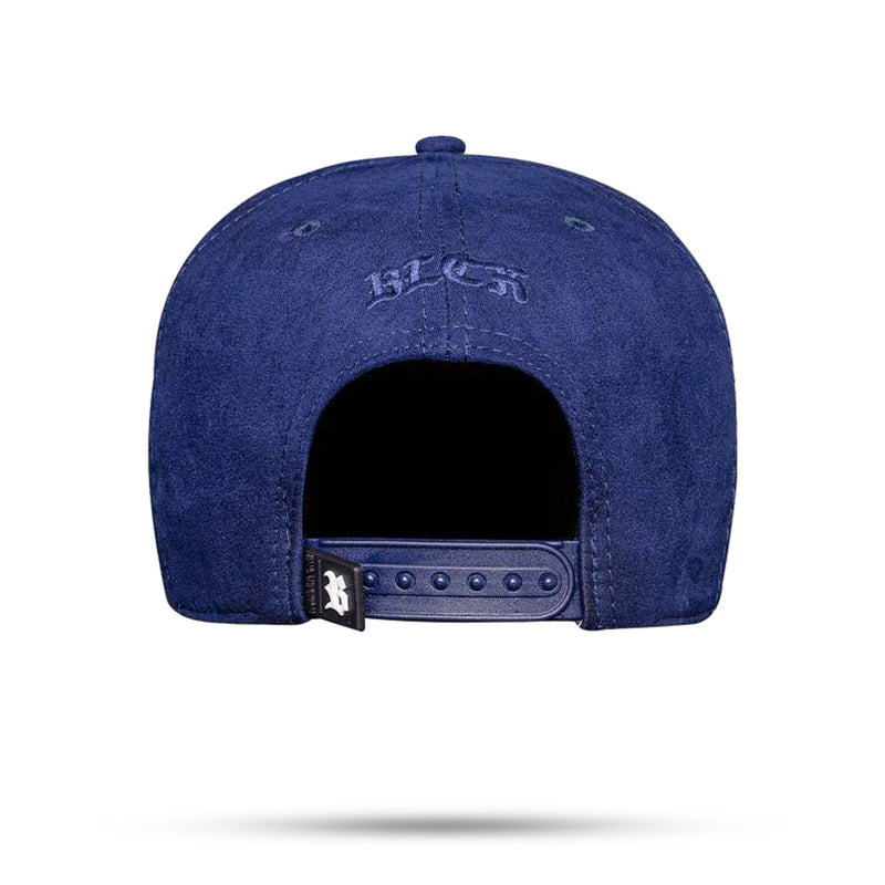 Boné Snapback Suede Azul Marinho Logo Black Piano