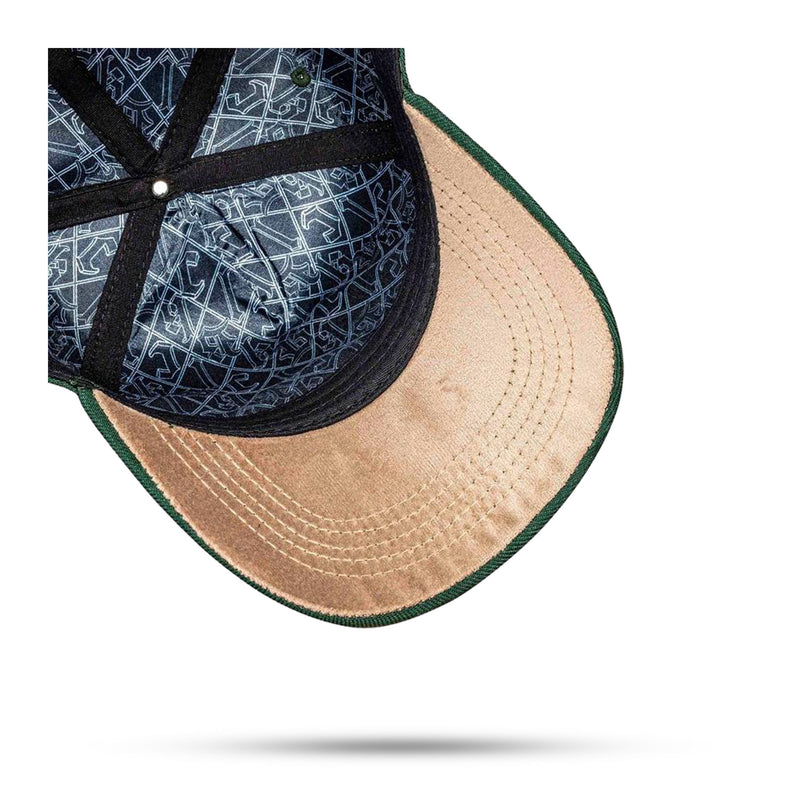 Boné Snapback Verde Musgo Contour Veludo Bege