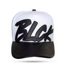 Boné Snapback Branco Vibe Preto Aba Couro