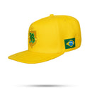 Boné Snapback Amarelo Brasil Brasão Aba Reta 🇧🇷