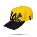 Boné Snapback Amarelo Vibe Preto Aba Couro
