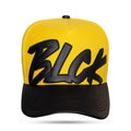 Boné Snapback Amarelo Vibe Preto Aba Couro