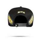 Boné Snapback Preto New Wings Couro Amarelo