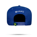 Boné Snapback Azul Brasil Brasão Branco Aba Reta 🇧🇷