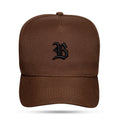 Boné Snapback Basic Marrom Chocolate Logo Preto
