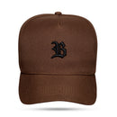 Boné Snapback Basic Marrom Chocolate Logo Preto