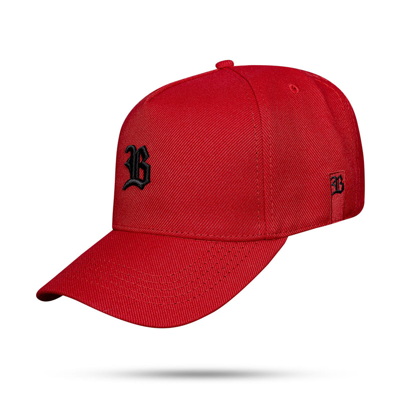 Boné Snapback Basic Vermelho Logo Preto