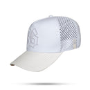 Boné Snapback Trucker Laser Branco Aba Couro