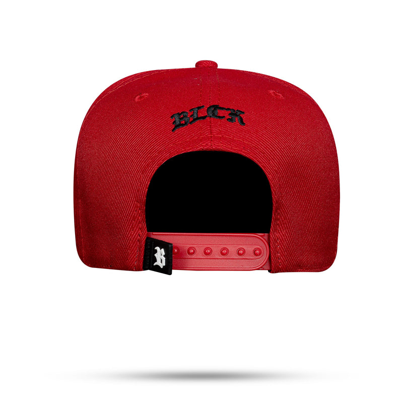 Boné Snapback Basic Vermelho Logo Preto