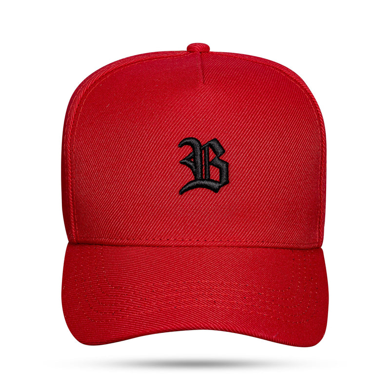 Boné Snapback Basic Vermelho Logo Preto