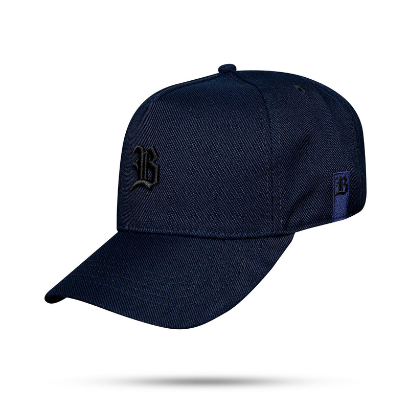Boné Snapback Basic Azul Marinho Logo Preto